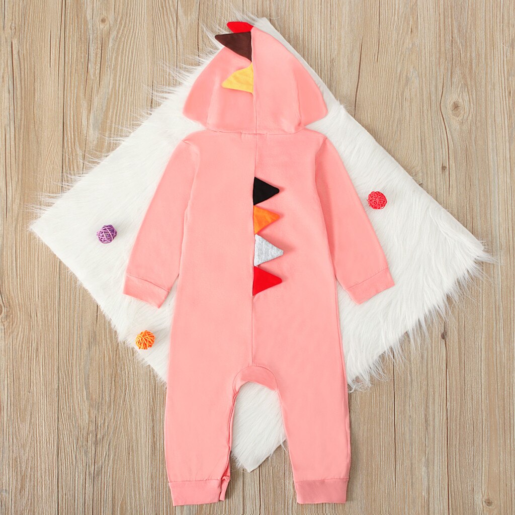 Neonato neonato ragazze stile dinosauro Patchwork pagliaccetto tuta Playsiut carino cotone neonato corpo manica lunga vestiti per bambini