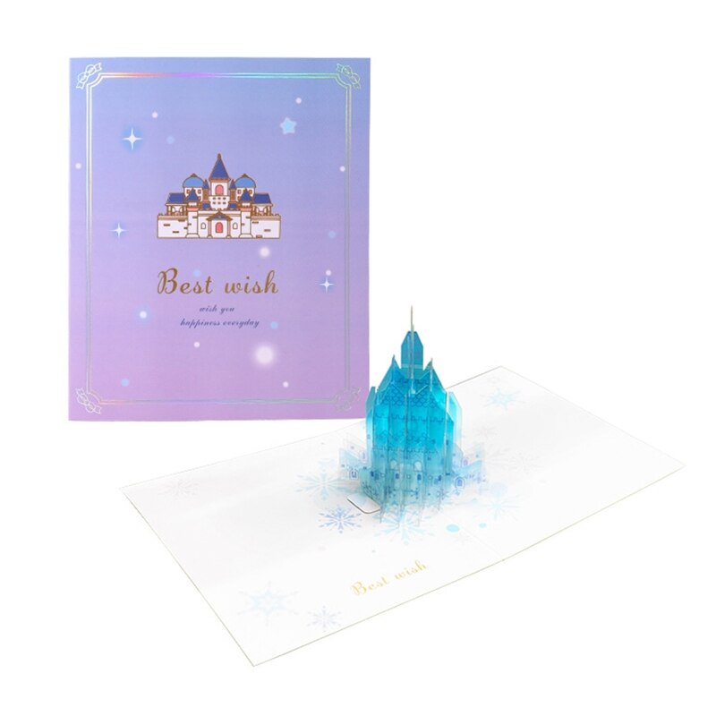 3D Pop-up Christmas Tree Castle Greeting Cards Birthday Postcards Invitations E7CB: 2