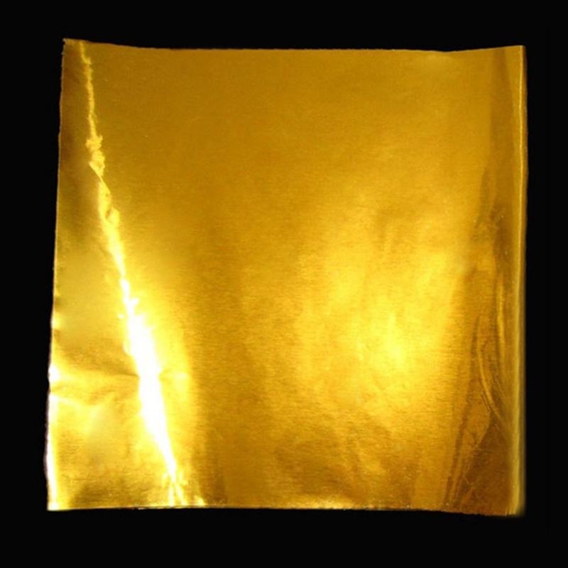 100 Stck/viel Krepp Papier Blätter Süssigkeit Zucker Schokolade Süßwaren Süßwaren Platz Folie Verpackung Paket Weihnachten Baum Pack: Gelb