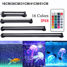 Aquarium Licht Led 16-51 Cm 5050 Rgb Waterdichte Afstandsbediening Lamp Aquarium Fish Tank Onderwater Dompelpompen Licht D30