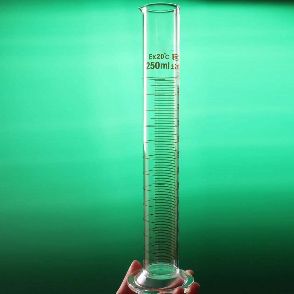EEN grade Laboratorium 250ml Meten cilinder met Schaal Hoge borosilicaatglas 3.3 Maatbeker Lab Supplies