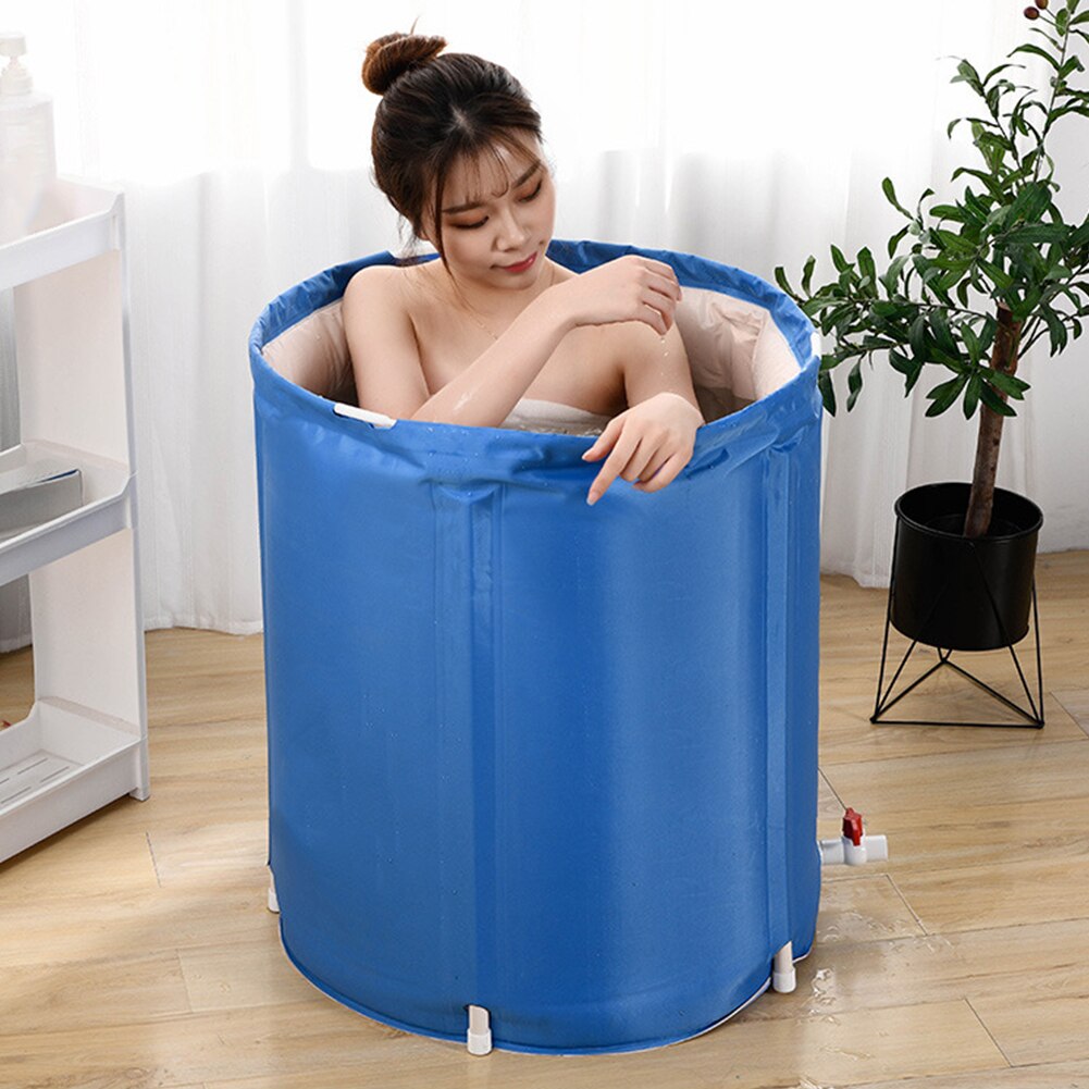 Movable Adults Foldable Bathtubs PVC Nylon Cloth Student Bath Bucket Plunge Pool Convenient For Family Bathroom SPA Bath Tubs