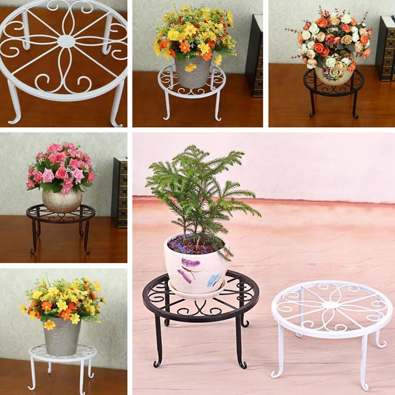 Support rond en fer forgé pour Pot de fleurs, présentoir pour plantes de jardin, balcon, décoration de la maison