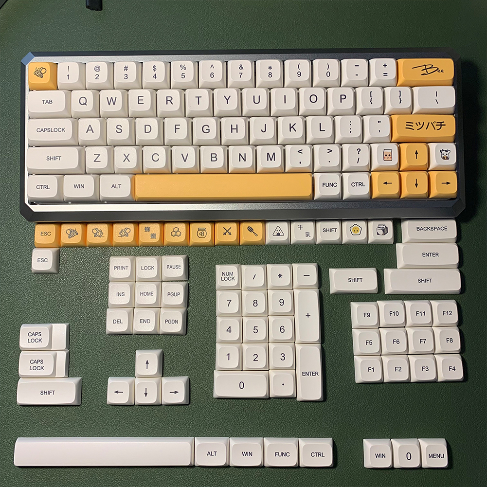 1 set home office cute multicolored computer gaming universal honey milk theme mechanical for mx switch ergonomic keyboard cap