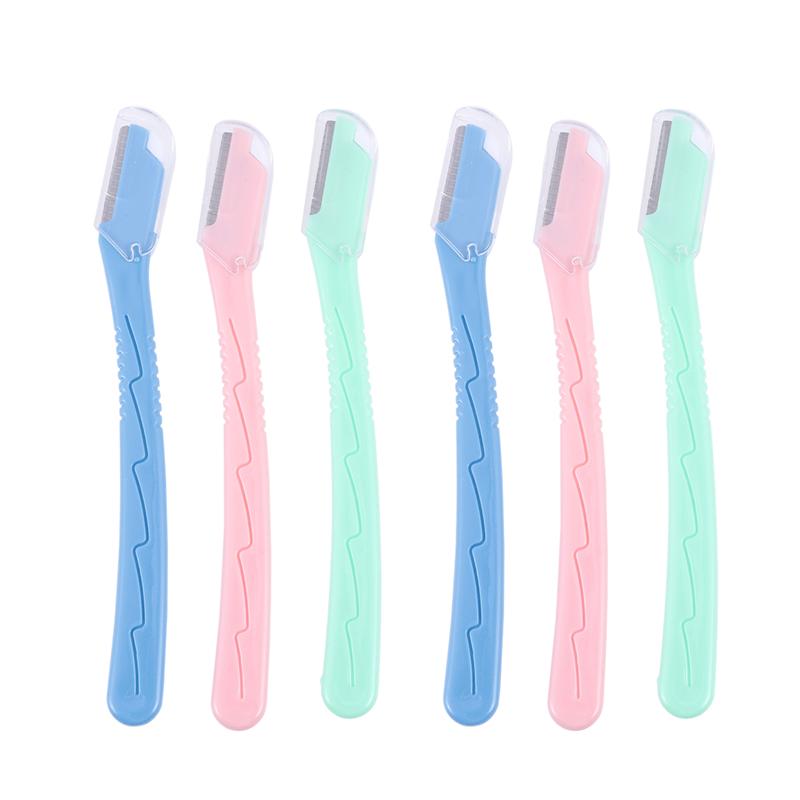 3 pièces/6 pièces sourcil rasoir léger robuste rasoir de sourcils rasoirs de cheveux du visage pour filles dames sourcil maquillage outils couleur mixte: 6PCS