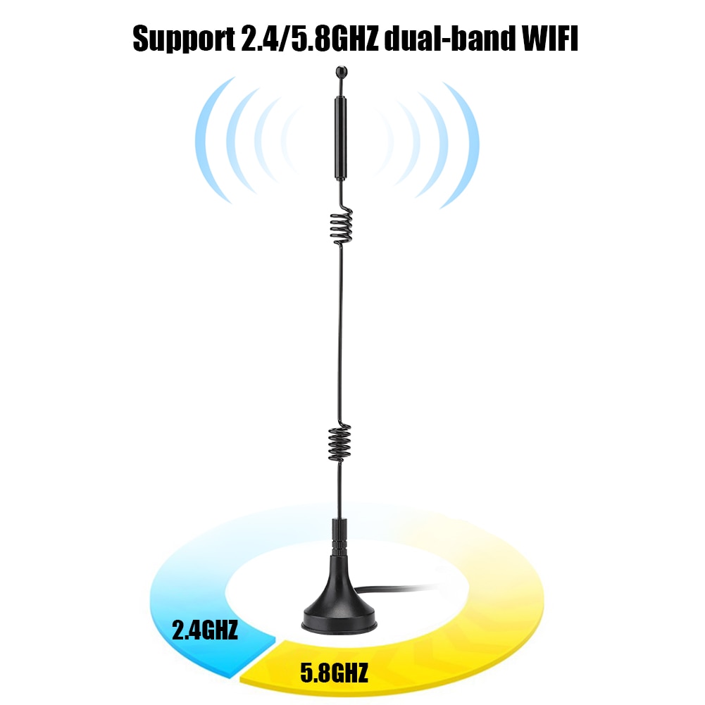 SOONHUA Dual Band Omnidirectional 2.4/5GHz Double Helix Router Antenna SMA Interface 12Dbi High Gain For WIFI Devices Router