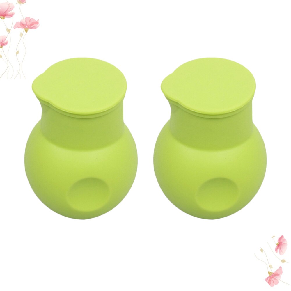 2pcs Silicone Chocolate Melting Pot Melt Butter Heat Sauce Microwave Baking Pot Baking Pouring Tool (Red and Green)