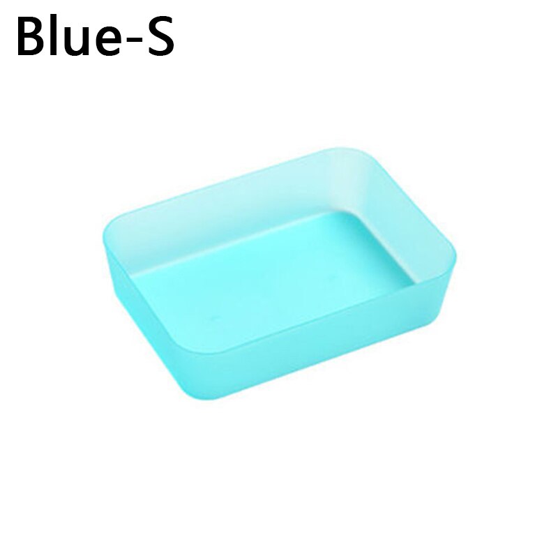 Storage Drawers Plastic Storage Organizer Drawers For Makeup Clothes Tableware Organizer Box Kitchen Desktop Organizer: Blue-S