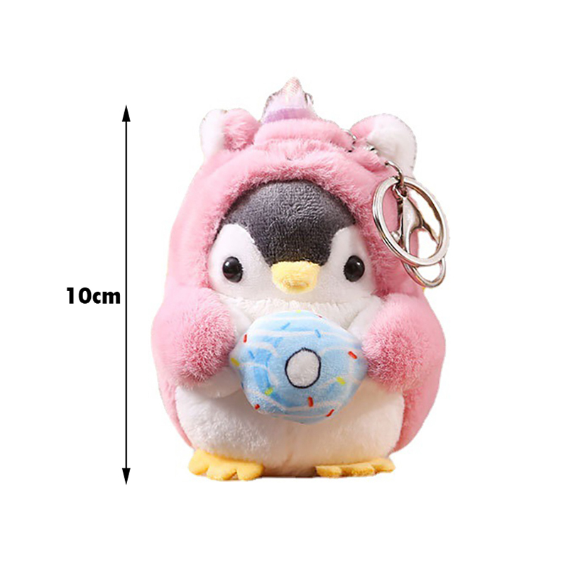 Lindo pingüino muñeca llaves llavero niñas dibujos animados coche llavero Kawaii mujeres bolso accesorios dibujos animados muñeco de peluche llavero