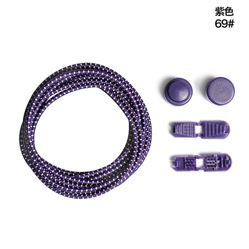 Lacets réfléchissants serrant les chaussures cordes paresseux chaussure laçage élastique corde chaussures de sport toutes les baskets ajustement unisexe femmes hommes: VIOLET