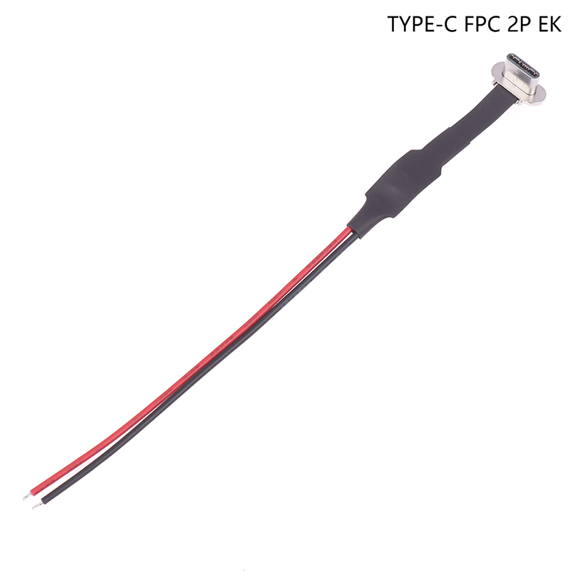 Conector Micro USB tipo C FPC, 2 pines, 3 pines con resistencia R1, Cable plano suave, Cable de carga macho, extensión de Cable de carga rápida para teléfono: Verde militar