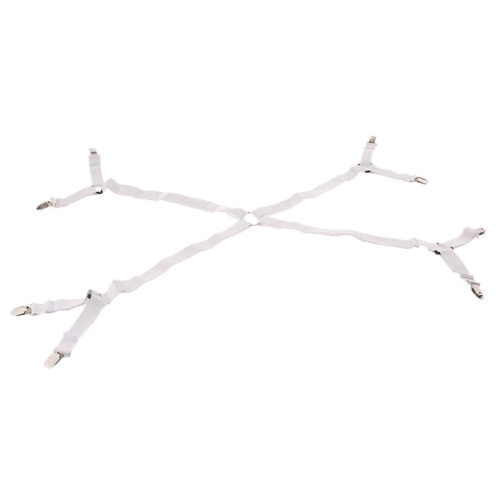 Bed Sheet Fasteners Band Straps, Adjustable Crisscross Elastic Sheets Suspenders Gripper Holder Clip