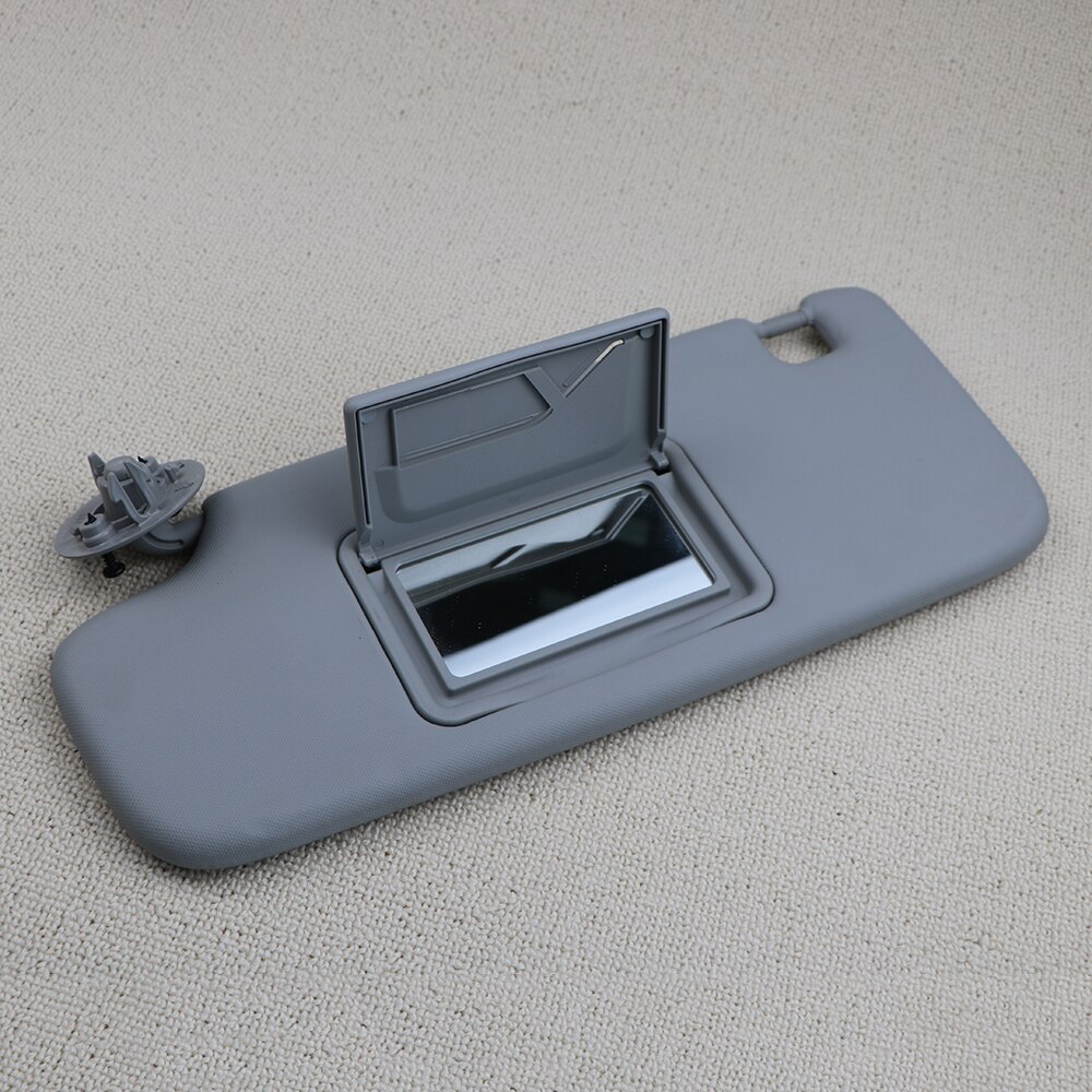 Pair Gray Front Sun Visor Panel With Makeup Mirror For Chevy Aveo 95327509 95327507