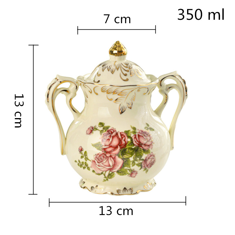 Yolife 350 ml elfenben porcelæns sukker skål keramisk mælkekande mad opbevaringsbeholdere køkkenredskaber kaffe og te tilbehør steg