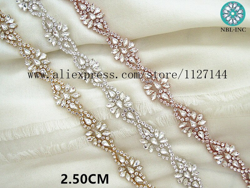 princess polly baby blue dress Shulemin Rhinestone Bridal Sash Waist Belt with Ethiopia main image 1