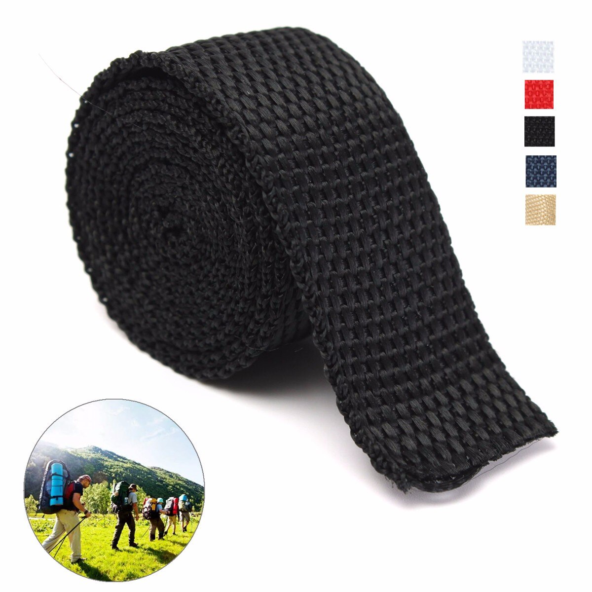 25mmx1M Nylon Webbing Straps DIY Pet Rope Sewing Crafts Backpack Bags Belt Webbing Tape Knapsack Strapping Safety Belt