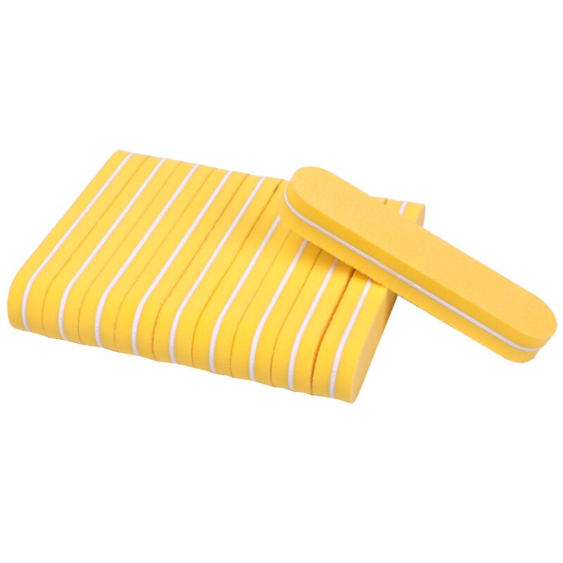 100pcs Mix Color Mini Nail File Buffers Block 100/180 Sponge Nail Art Files Sanding Polishing Grinding Manicure Pedicure Tools: Yellow