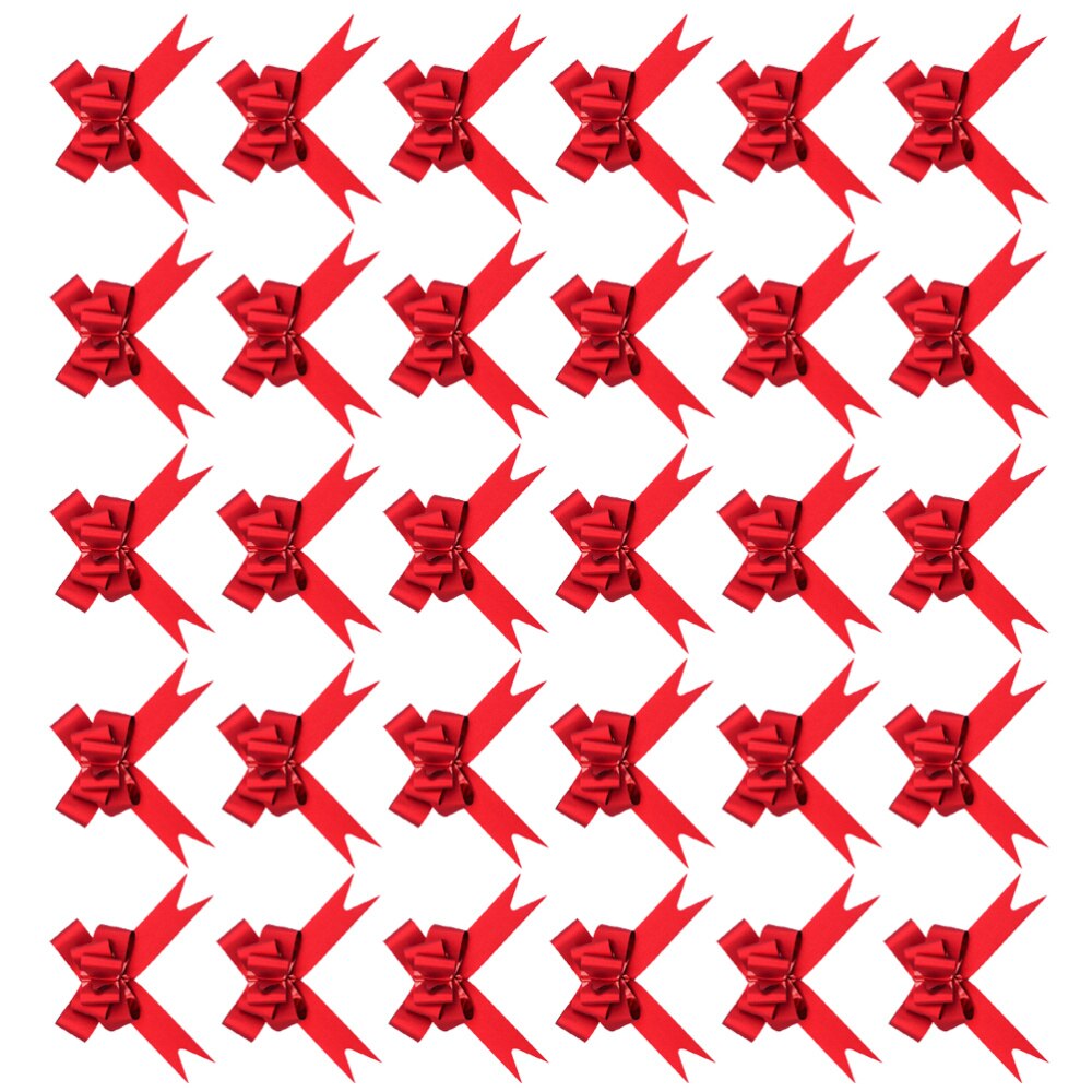 50 Uds. 9cm hermosos moños de tracción con de copo de nieve Navidad decorativo Pull Bowknots caja de tirar moños lazo cinta (Re: Red