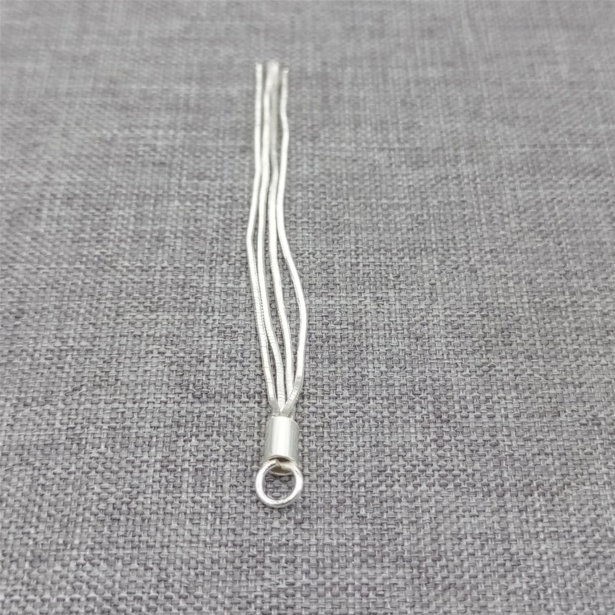 2pcs di 925 In Argento Sterling Catena Del Serpente Nappa Pendenti E Ciondoli per Dell'orecchino Della Collana