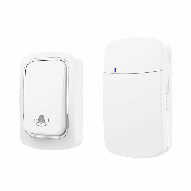 Sonnette sans fil, aucune batterie requise, étanche, auto-alimentée, ensembles de sonnettes de porte, carillon cinétique pour la maison et l'extérieur: Argent / LES USA