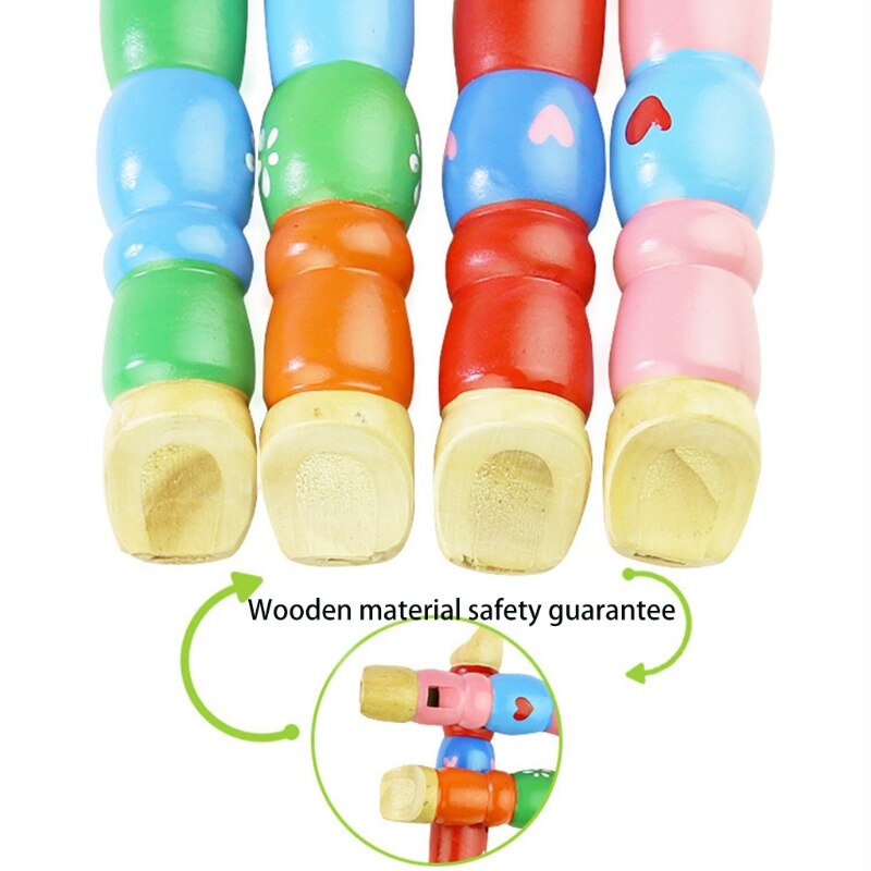 4 Stuks Childrens/Beginners Houten Cartoon Recorder. Een Grote Instrument Voor Kinderen Te Beginnen. T4MF
