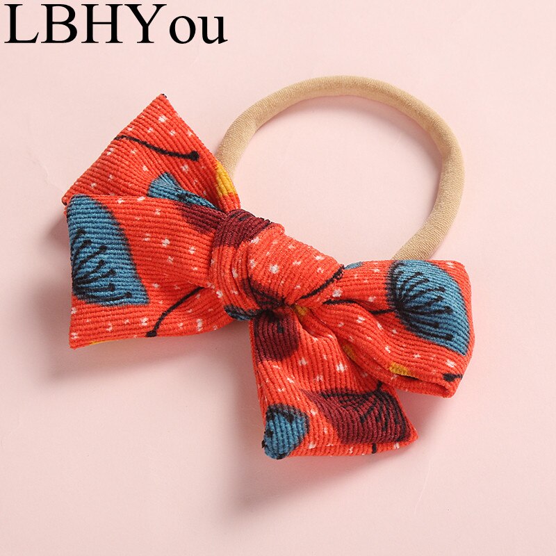 1pc meisjes luipaard corduroy nylon hoofdbanden pasgeboren baby meisjes dunne elastische nylon strikken haarbanden haaraccessoires