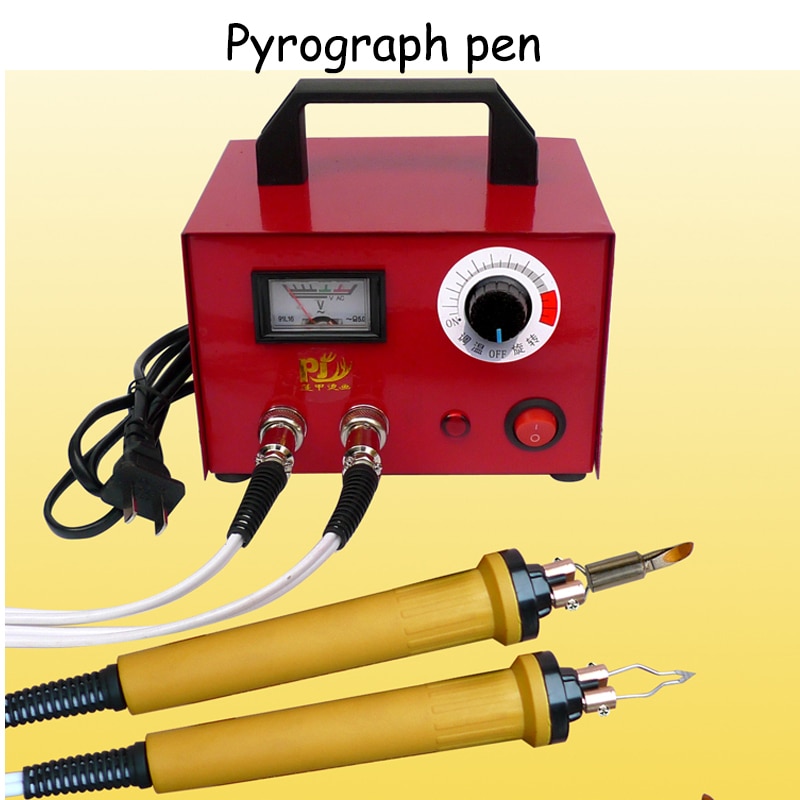 Electrocautery Pen Pyrograph Machine Wooden Plate Heat Transfer Brochure Tool For Gourd,Plank,Leather,Bark