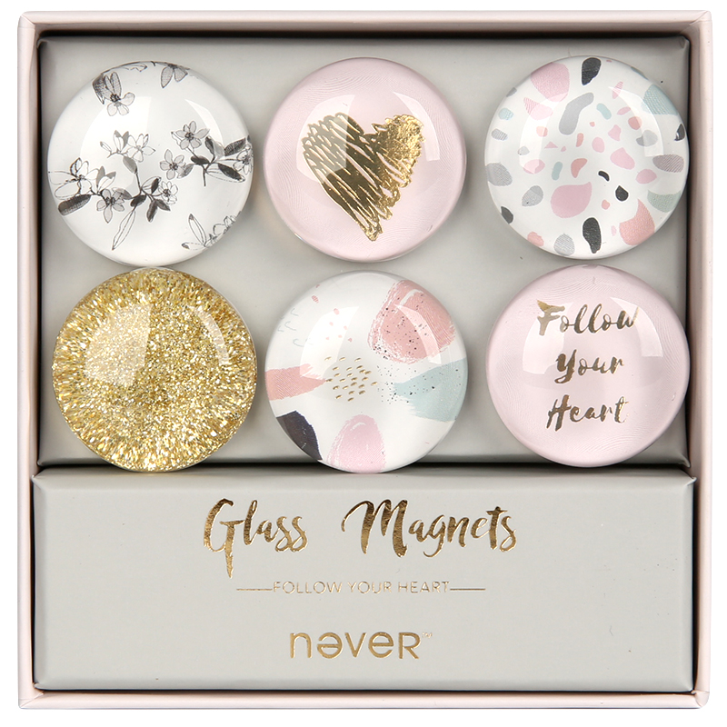 Never Glass Magnets Magnet Thumb Tack Pin Stickers For Magnet Whiteboard Stationery Office Decoration 6pcs/Set