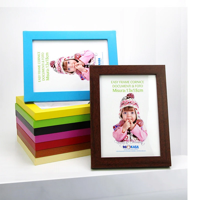 Cornici colorate Cornice in legno per foto di matrimonio Foto per bambini Disply Idol Portafoto Porta Retrato Marco De Fotos