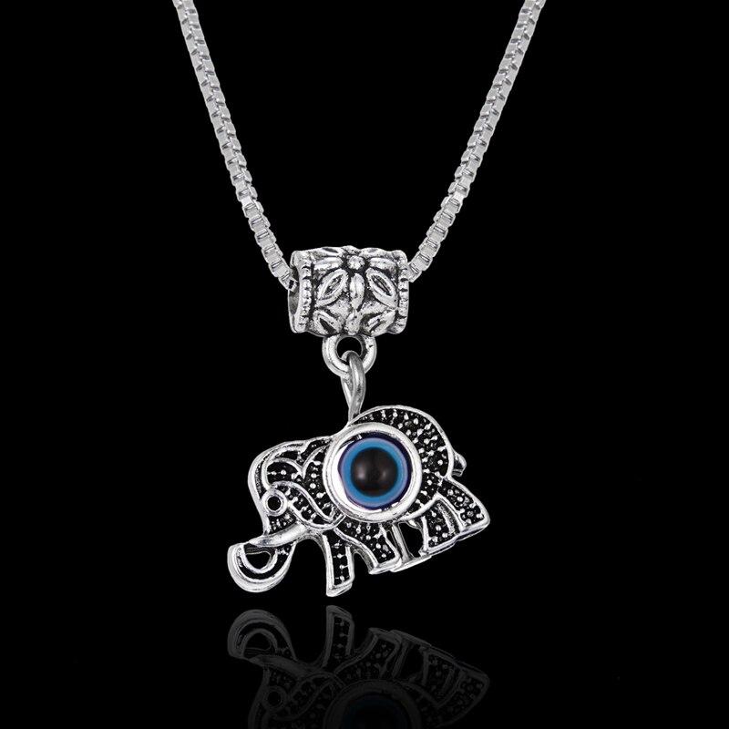 Charm gioielli turchi Evil Blue Eye Butterfly Turtle Owl Palm collana per donna uomo ciondolo catena clavicola girocollo regali gioielli: Elephant