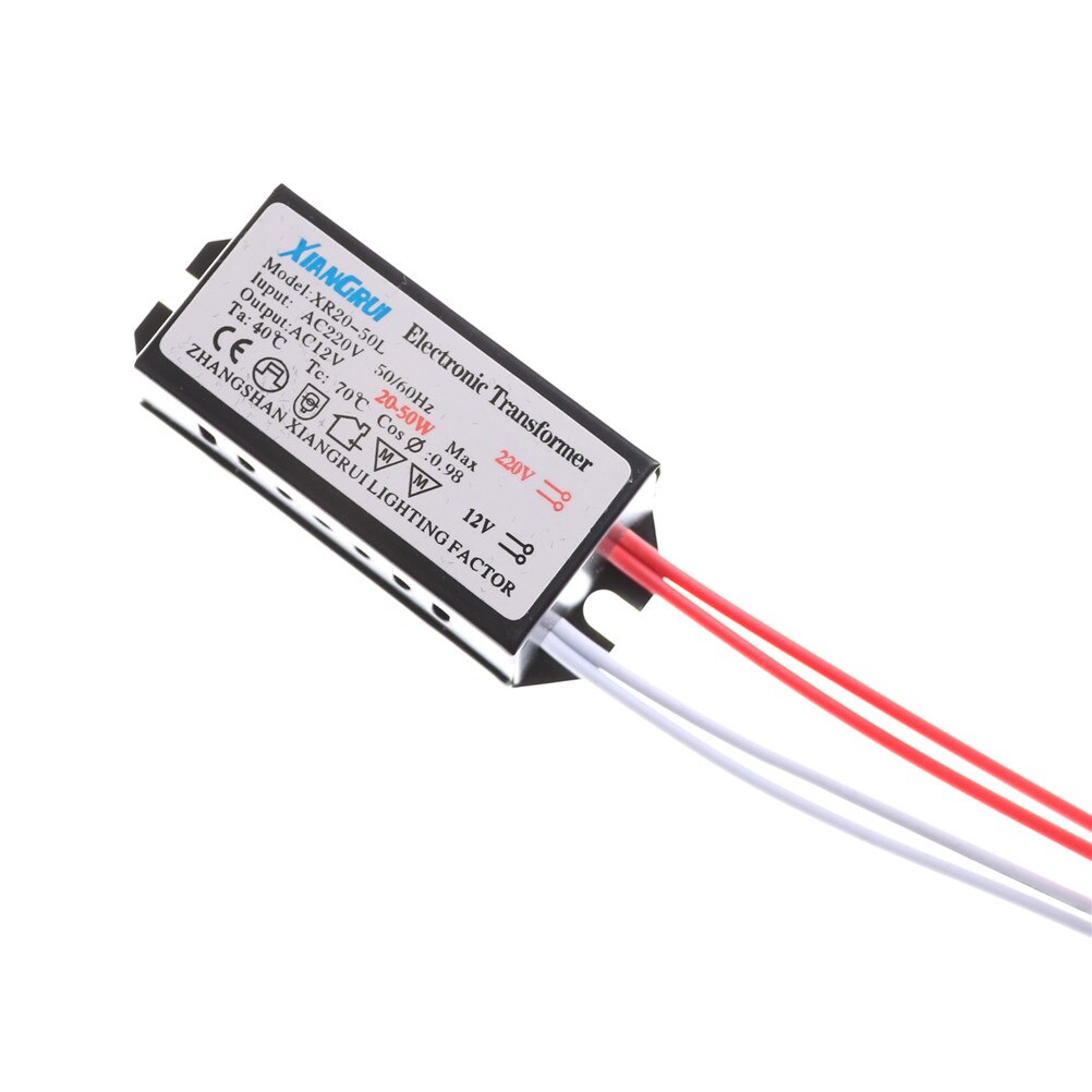 Led Verlichting Transformator Halogeenlamp Elektronische Transformator Led Driver Voeding Ac 220V Naar 12V 20-50W