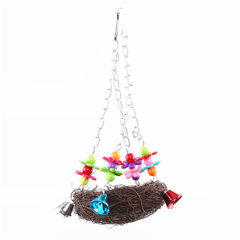 Handcraft Bird Nest Toys For Birds Parrots Play Bite Climb Bird Swing Toy