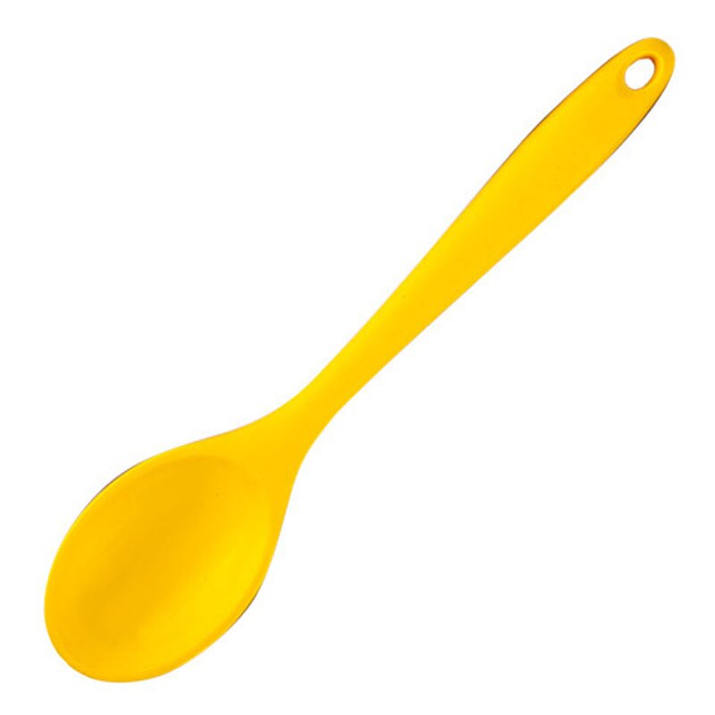 Cuillère à soupe en Silicone antiadhésive résistante aux hautes températures, louche de cuisson pour ustensiles de cuisine: yellow