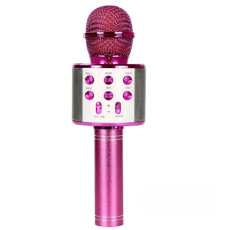 Wireless Bluetooth Karaoke Microphone,3-in-1 Portable Handheld Karaoke Mic Speaker Machine Home Party Birthday: Pink