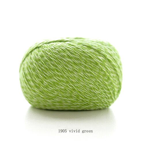 Qzlknit 50g/ kugle tofarvet garn håndstrikning diy to tråde kamgarn spinding fint garn til håndstrikning tøj tørklæde garn: 1905 levende grøn