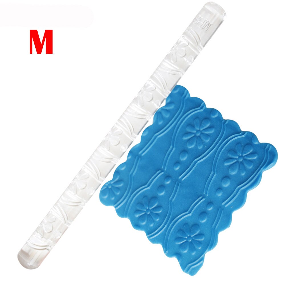 Embossing Acryl Rolling Pin Fondant Suiker Ambachtelijke Cake Bakken Decorating Mould Tool Home Keuken Deeg Rolling Pin Gadgets