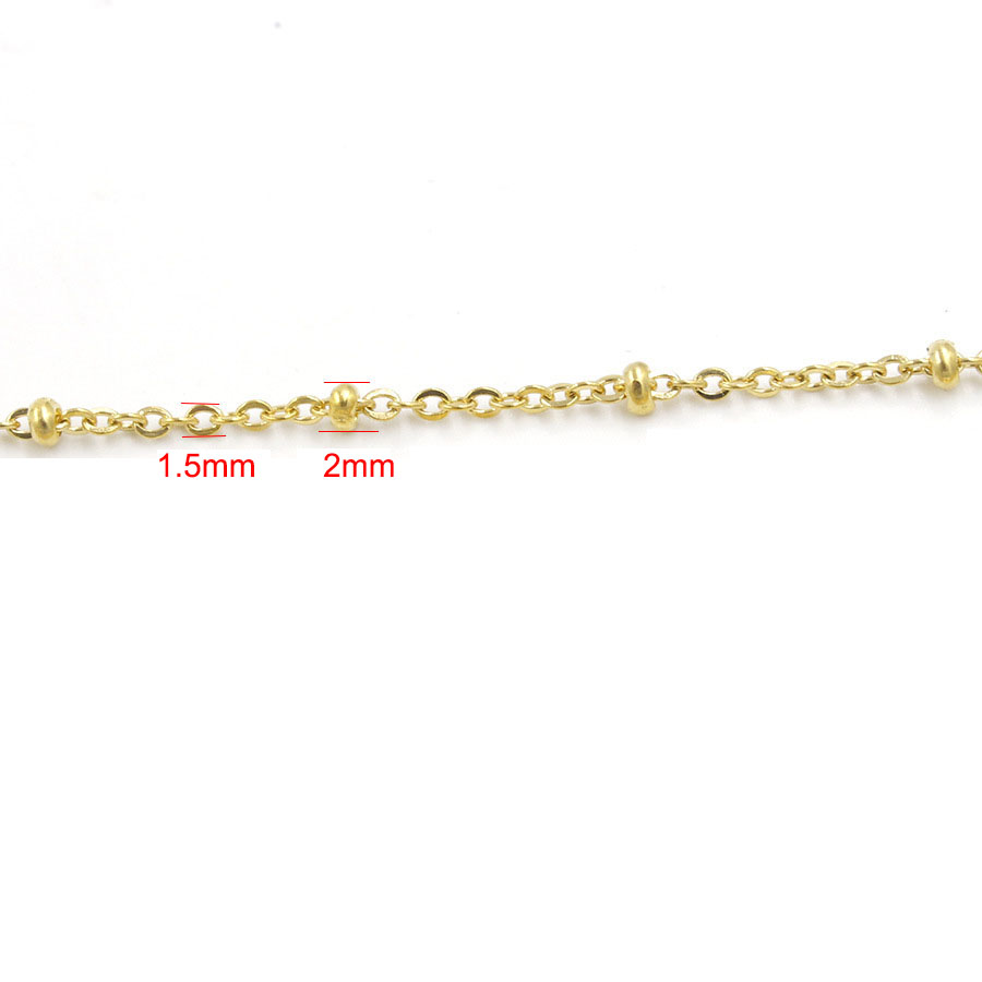 5pc 316L Stainless Steel 45 50 55 60cm Long Rolo Cable Chain Necklace Gold Steel Rose Gold 3mm Ball Bead Necklace Chain Jewelry: gold 1.5mm / 50cm chain