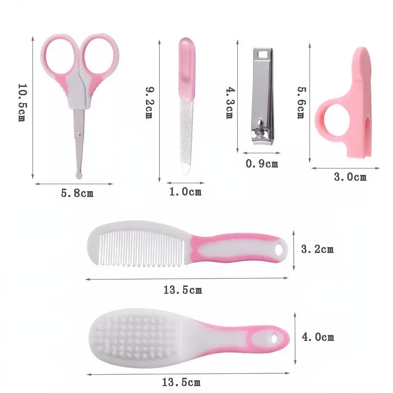 6 pz/set neonato bambini chiodo capelli sanità termometro Kit spazzola per toelettatura cura del bambino elementi essenziali neonato materiale sicurezza