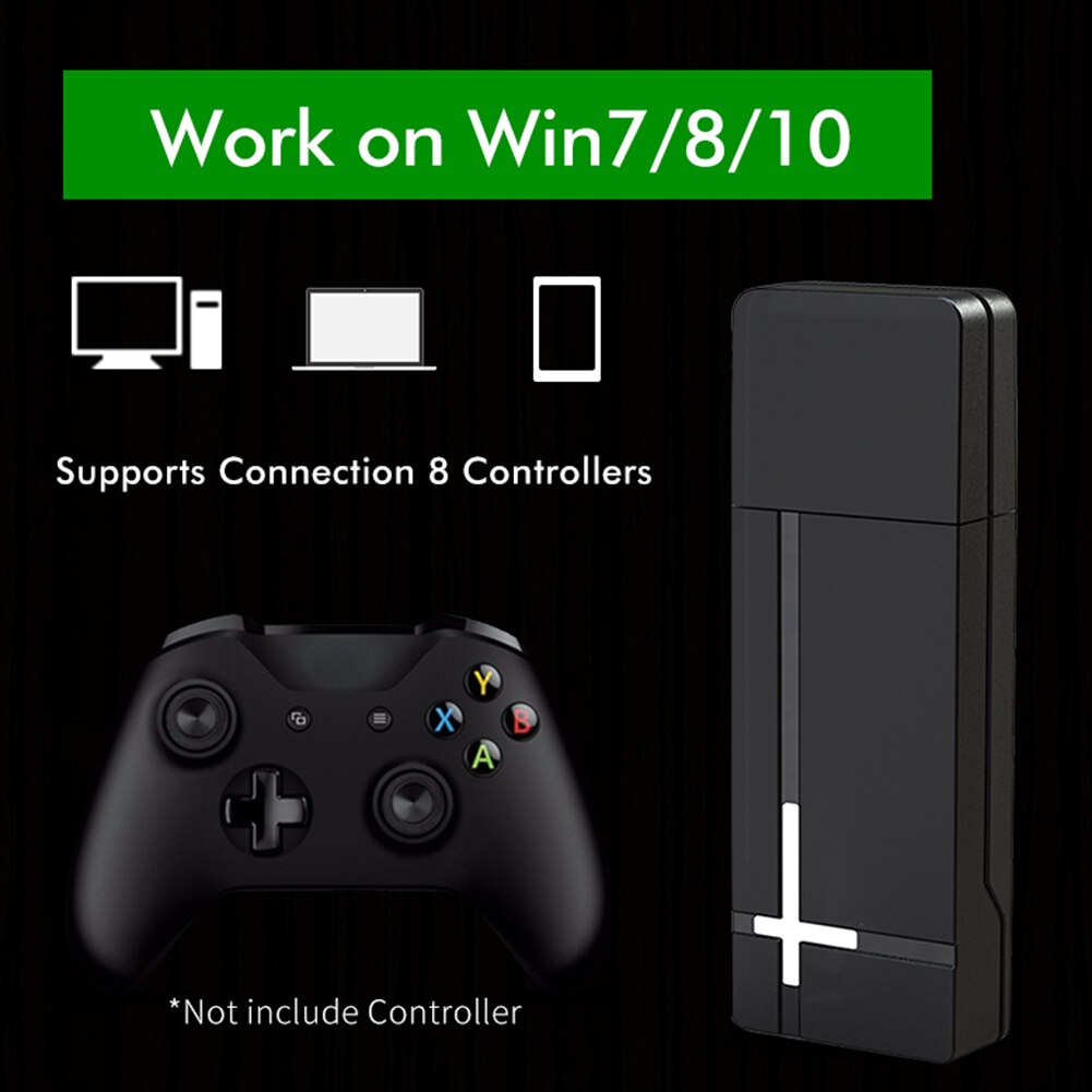 USB Joystick 2.4GHz PC Controller Adapter USB Joystick Wireless Receiver for XBOX ONE S X PC Controller WIN 10 8 7 PC