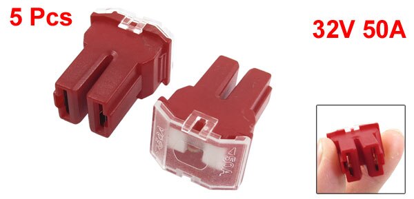 X autohaux 5 stk 50a rød bilkamerat sikring pacific type hun sakte slag universal for bil bil tilbehør