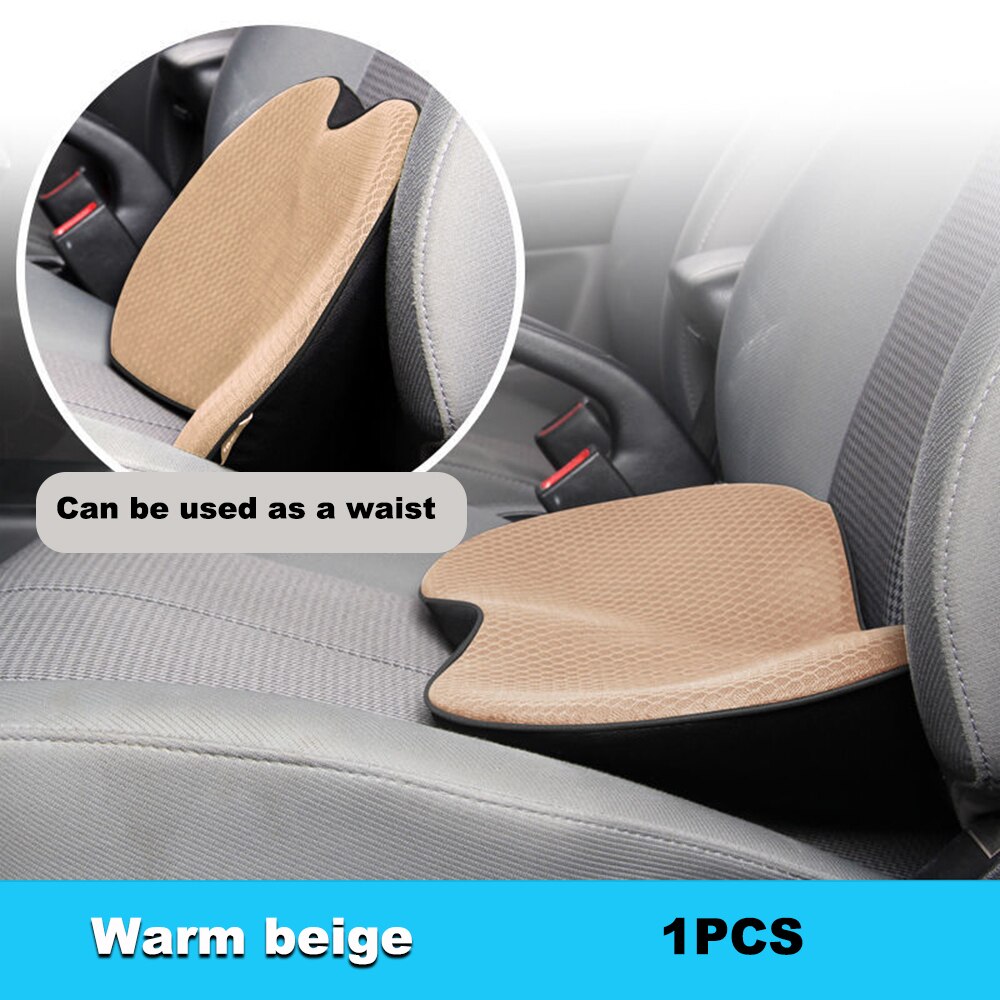 Memory Foam Zitkussen Lendensteun Kussen Ergonomische Stoel Ademend Mesh Auto/Kantoor/Computer Stoel/rolstoel: Warm Beige