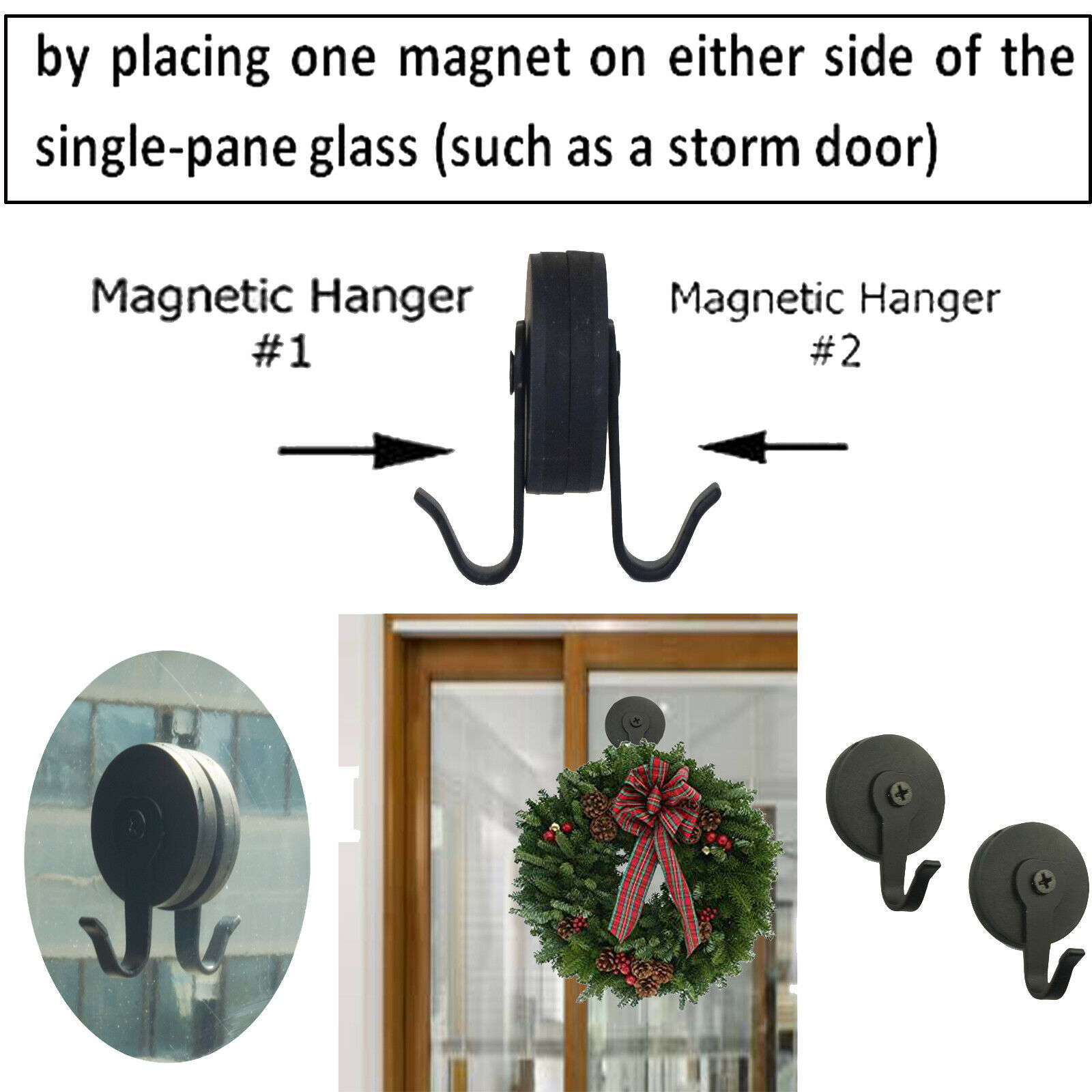 Outdoor Magnetic Doorway Christmas Wreath Hanger Hook for Hanging Tool in Garage