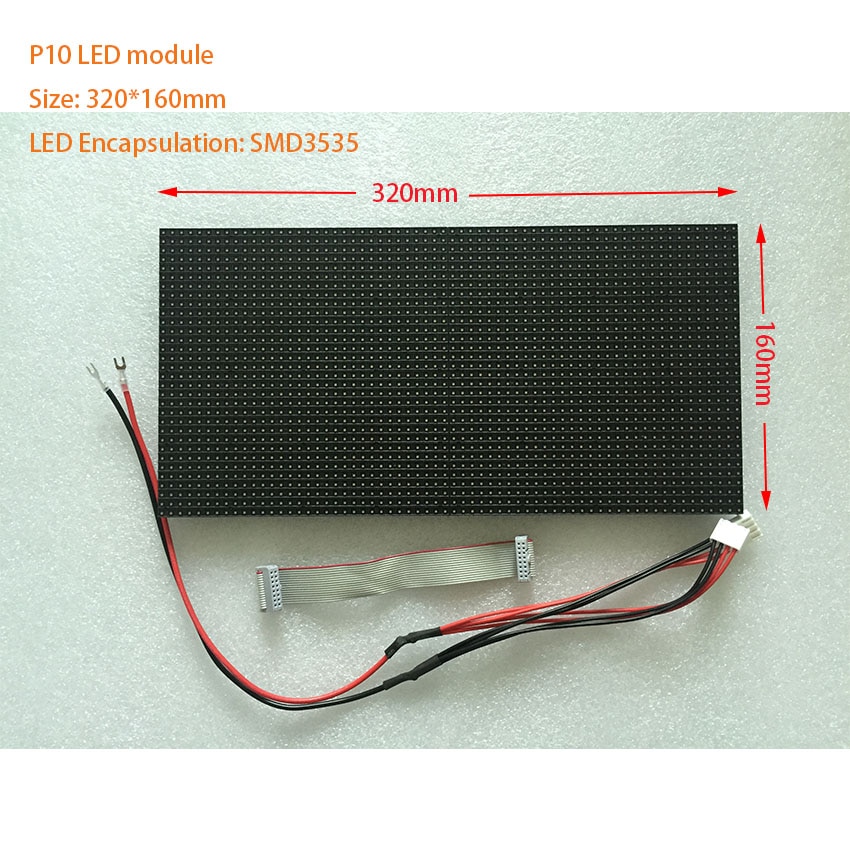 32*16 led matrix screen outdoor P10 LED module 320*160mm led rgb full color waterproof led sign taxi xx video IP65