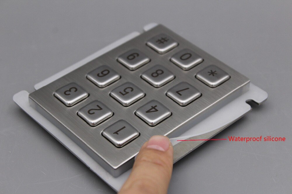 IP65 100% Waterproof outdoor keyboard Stainless Steel Industrial Keyboard With 12 keys Matrix Metal Keyboard Telephone Keypad