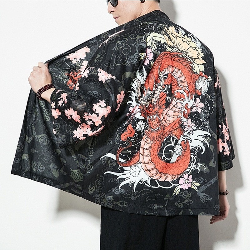 Japanse Kimono Man Yukata Haori Vest Mannen Samurai Kleding Kimono Jas Heren Kimono Streetwear Mannen Japanse Blouse Shirt
