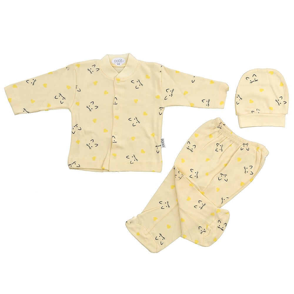 Baby Pyjama Jurk Kleding Voor Meisjes Jongens Nachtkleding Kinderen Nachtkleding Pasgeboren Sets Badjas 0-3 Maand Vier Seizoen katoen: YELLOW