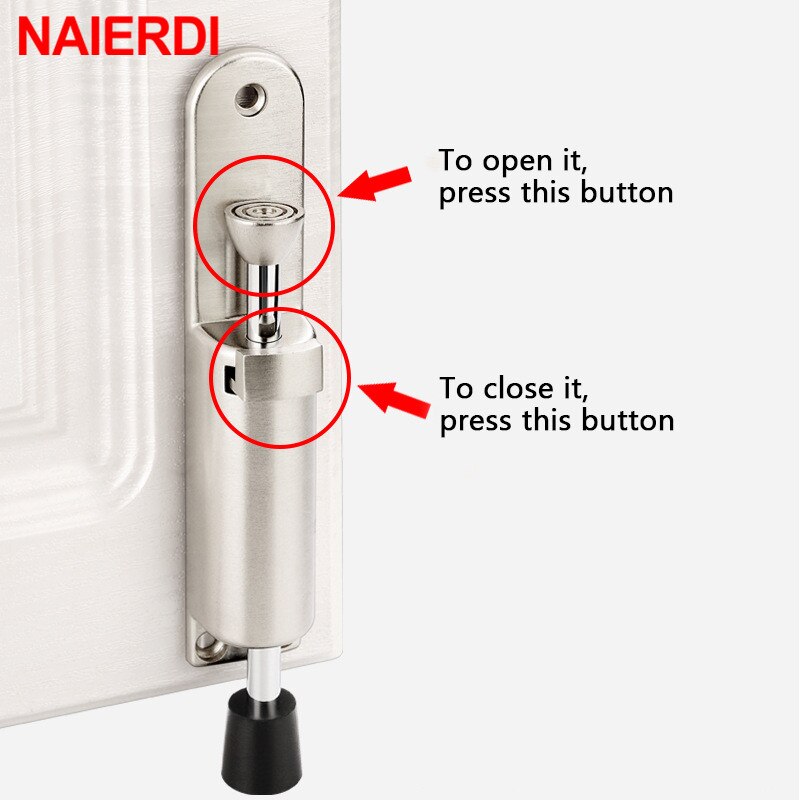 NAIERDI Zinc Alloy Adjustable Door Stopper Foot-operated Lever Door Stops Bronze Door Holder Hardware Door Buffer Fittings