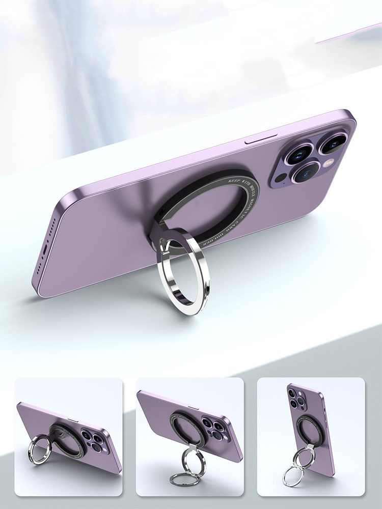 Naklejka Magsafe z metalowym diamentem, 3 sekcje, z mocnym magnetycznym uchwytem na telefon komórkowy, metal 360 ° obrotowa ładowarka