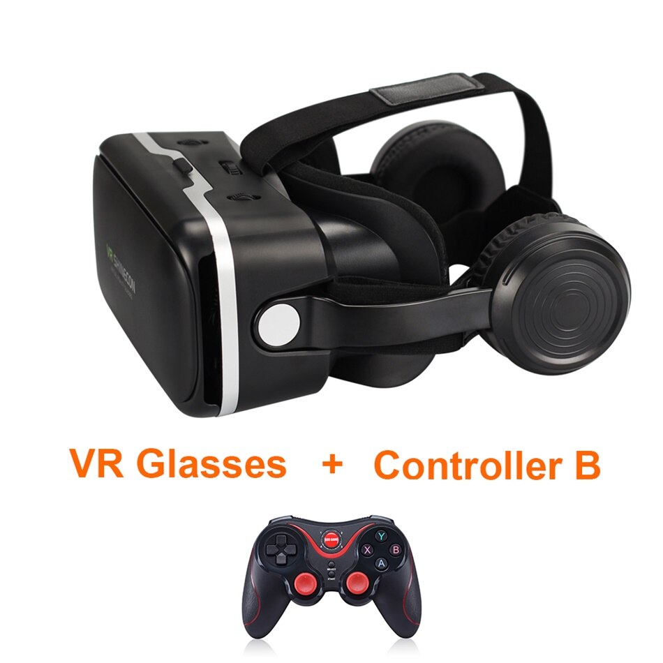 Vr Shinecon 6.0 3D Glazen Doos Google Kartonnen Virtual Reality Bril Vr Headset Voor 4.5-6.0 Inch Ios Android smartphone