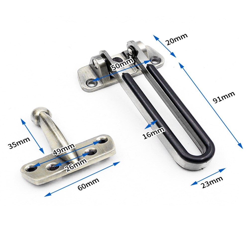 Metal Hasp Latch Door Lock Home Security Front Door Window Anti-Theft Chain Lock Guard Catch Hotel Home Hasp